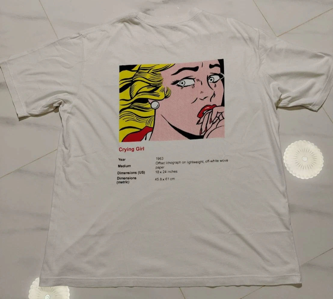 UNIQLO UT Roy Lichtenstein Crying Girl Graphic Tee White XXL Pop Art