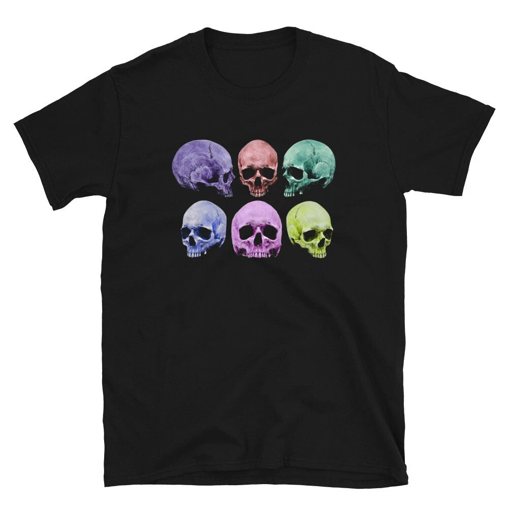 Pastel Colored Death Skulls Goth Fashion Short-Sleeve T-Shirt