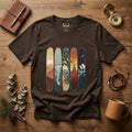 Nature Strips Graphic Tee, Mountain, Forest & Sunset Landscape Unisex Shirt
