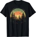 Retro Wilderness Bear Trees Reflection Outdoor Forest T-Shirt