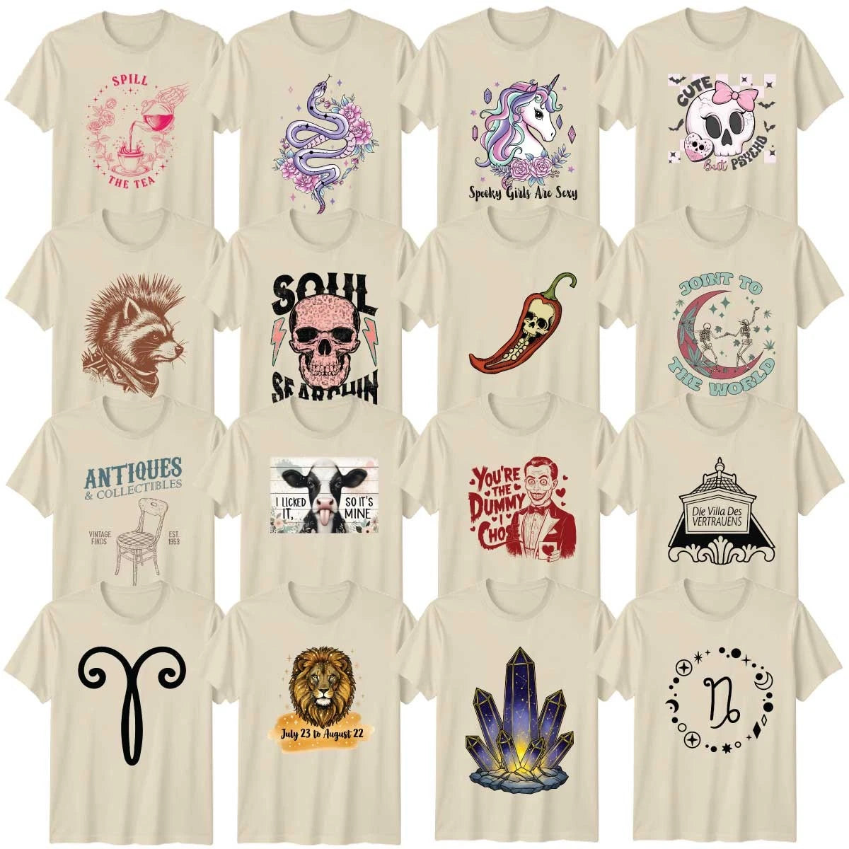 Astrology Gothic Adult T-Shirt Pastel Goth Zodiac Birthday Gift