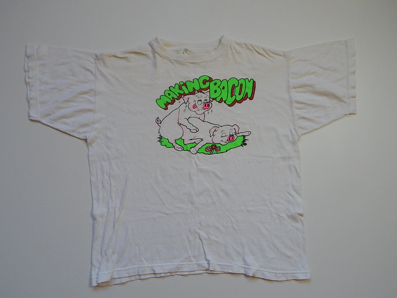 vintage making bacon pigs funny boxy tee size large medium
