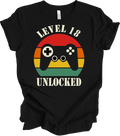 Level 18 Unlocked - Retro Gamer Birthday Gift Tee