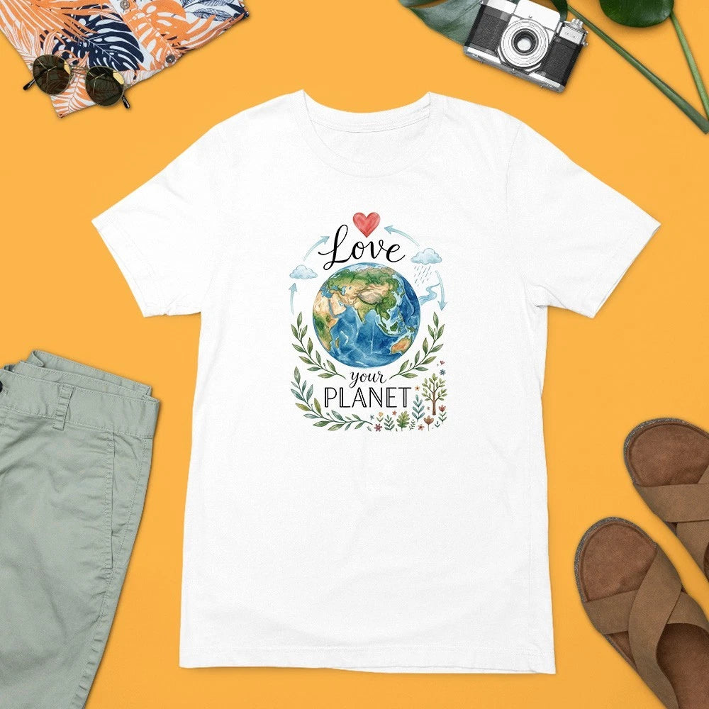 Love Your Planet T-Shirt Earth Day Eco Friendly Global Awareness Gift