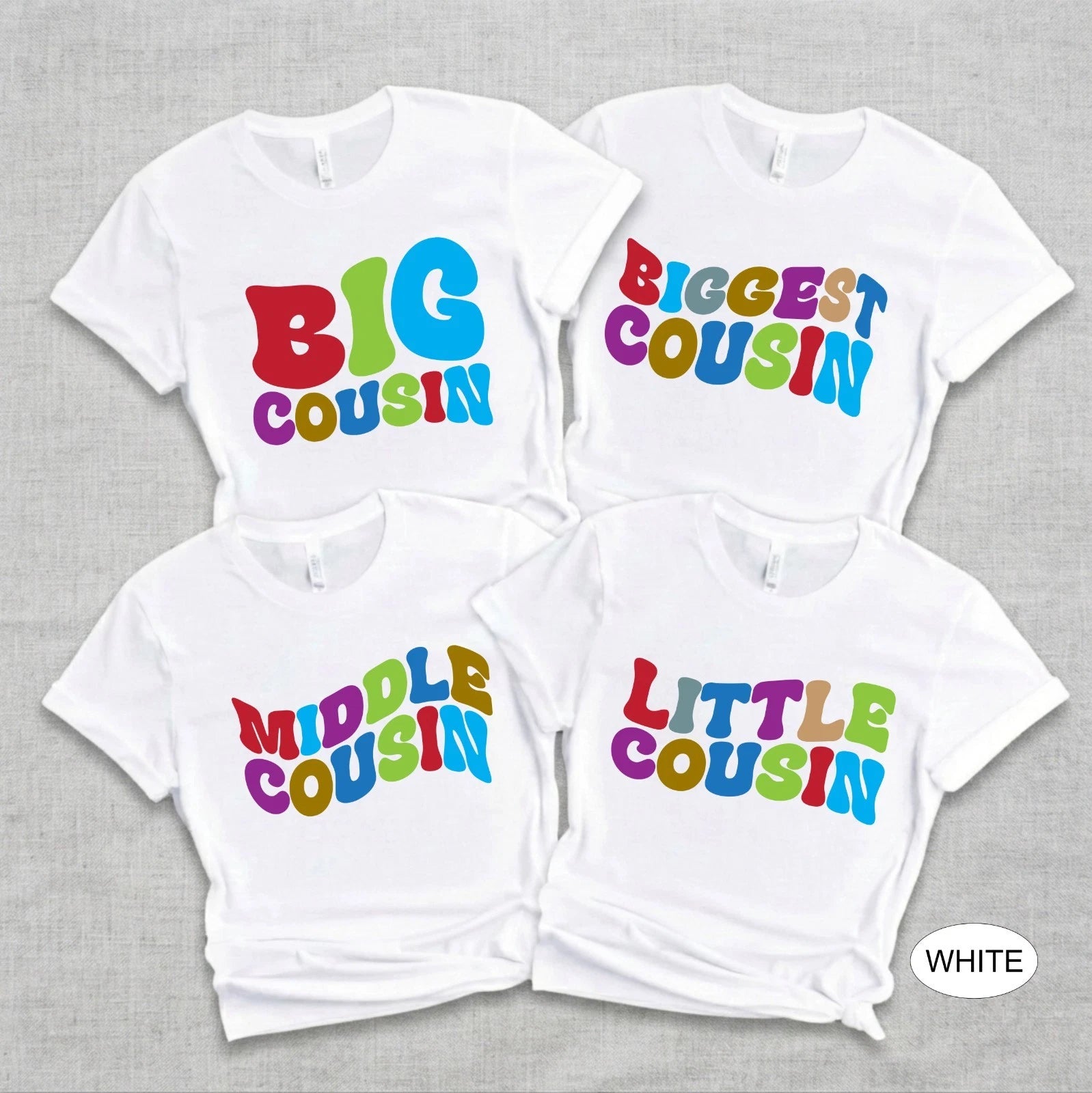Big Cousin Little Cousin Matching T-Shirts, Cousin Crew Family Matching Shirts
