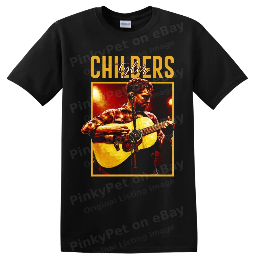 Tyler Childers T Shirt Country Singer Acoustic Guitar Concert Graphic Art Tee