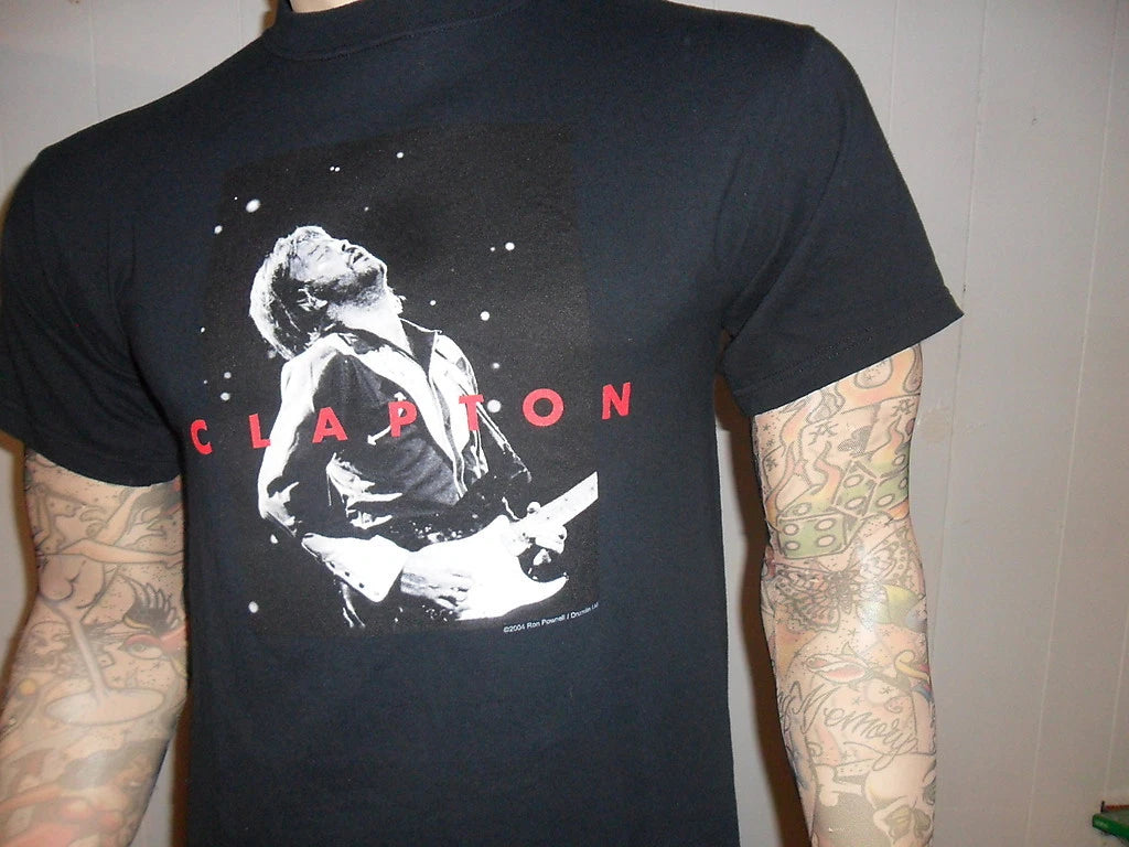 ERIC CLAPTON CONCERT T SHIRT vtg 2004 Tour Cities Guitar Cream Slowhand MEDIUM