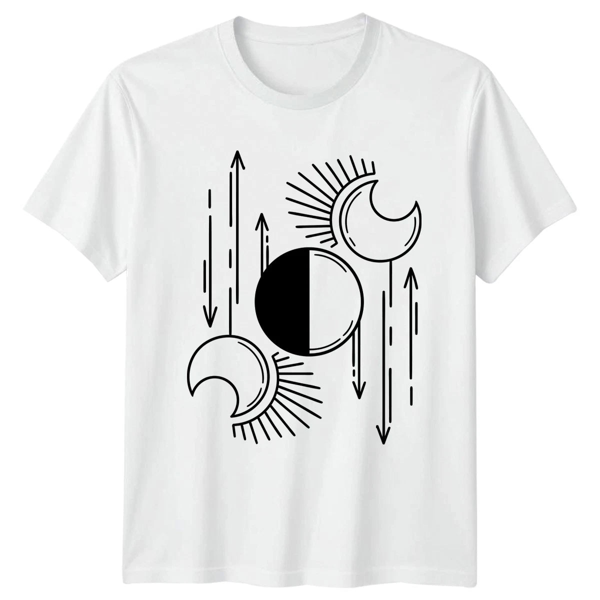 Celestial Moon Sun Cycle Phases T-Shirt Moon Phases Celestial Art Birthday Gift