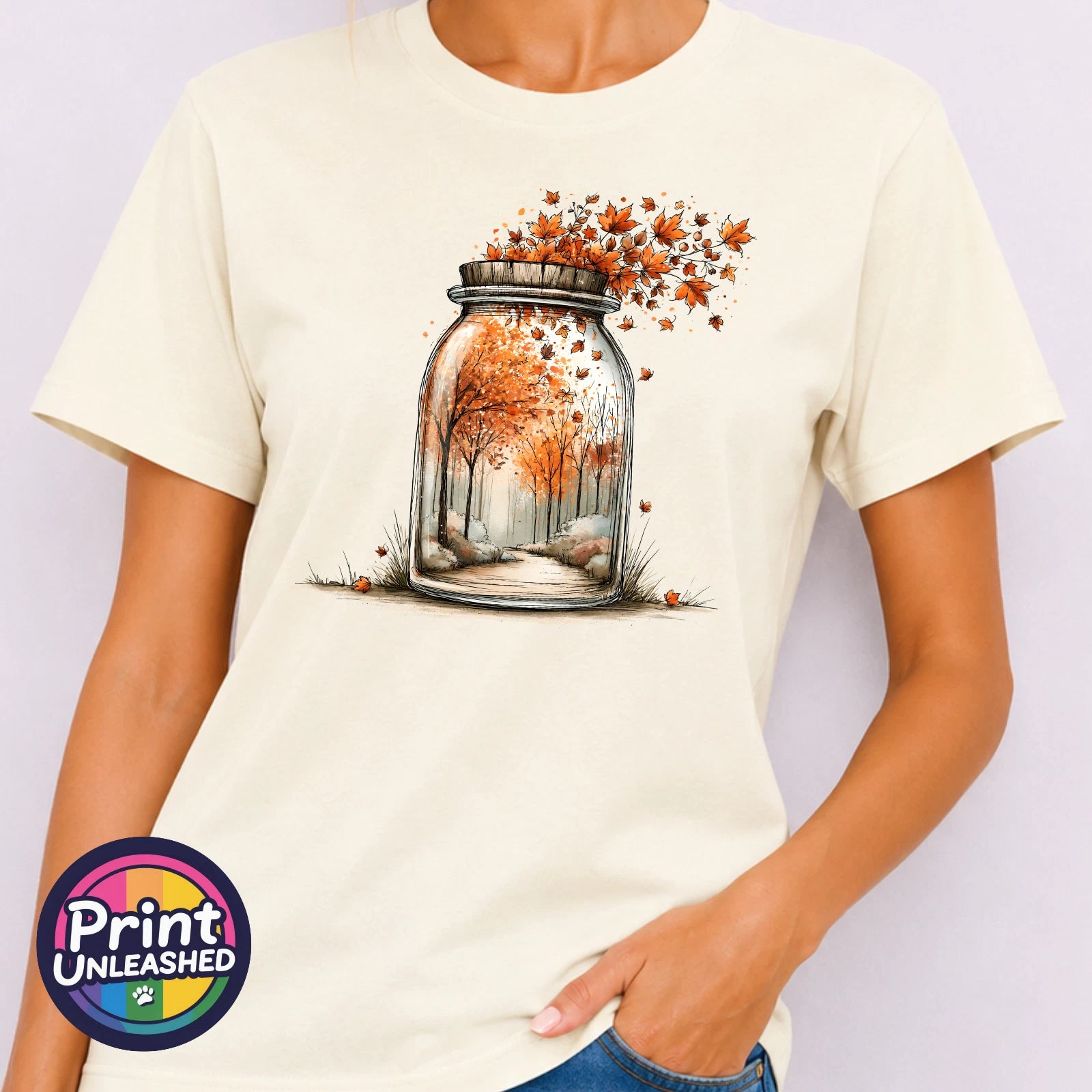 Autumn Woodland T-Shirt Cosy Woodland Tee Wish Jar Graphic Top Gift Unisex
