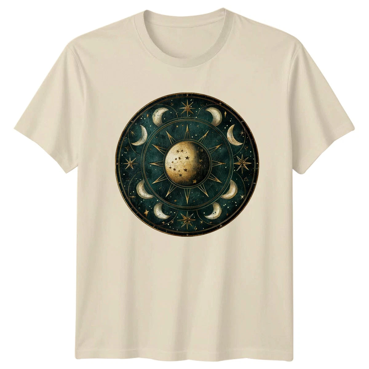 Celestial Sun And Moon Mandala T-Shirt Moon Phases Astrology Birthday Gift