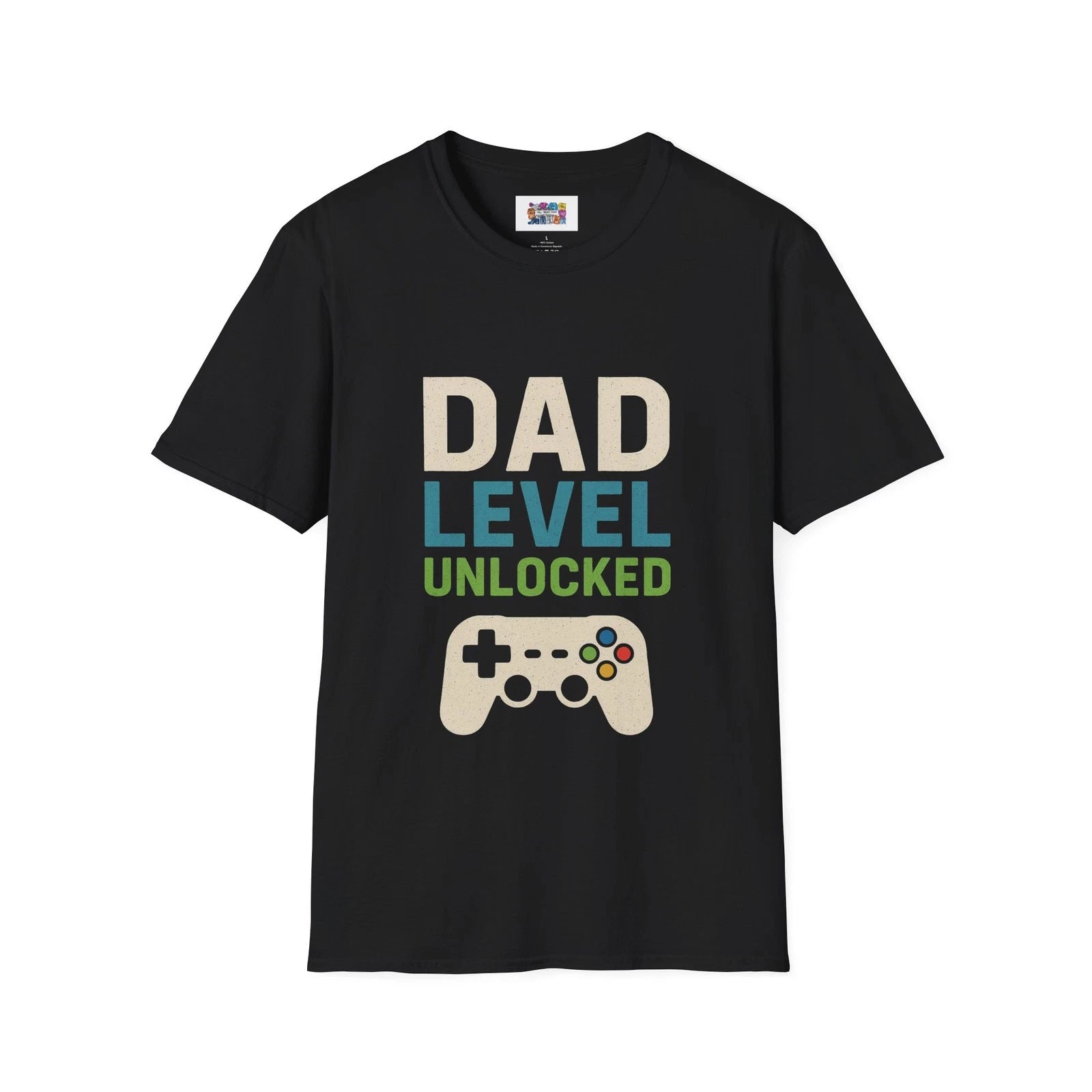 Dad Level Unlocked Gamer T-Shirt – Funny Gift for Dads, Retro Video Game Tee