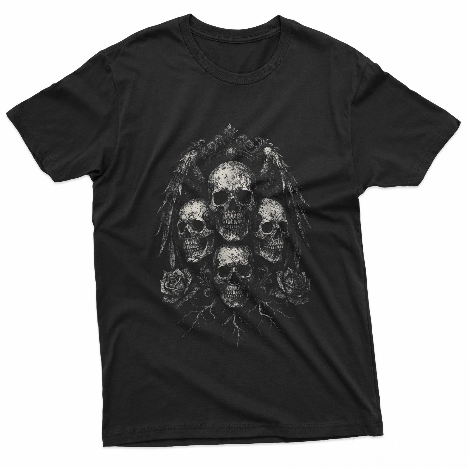 Skull Rose Goth Y2K Alt Flower Grunge Gothic Emo Aesthetic T-Shirt