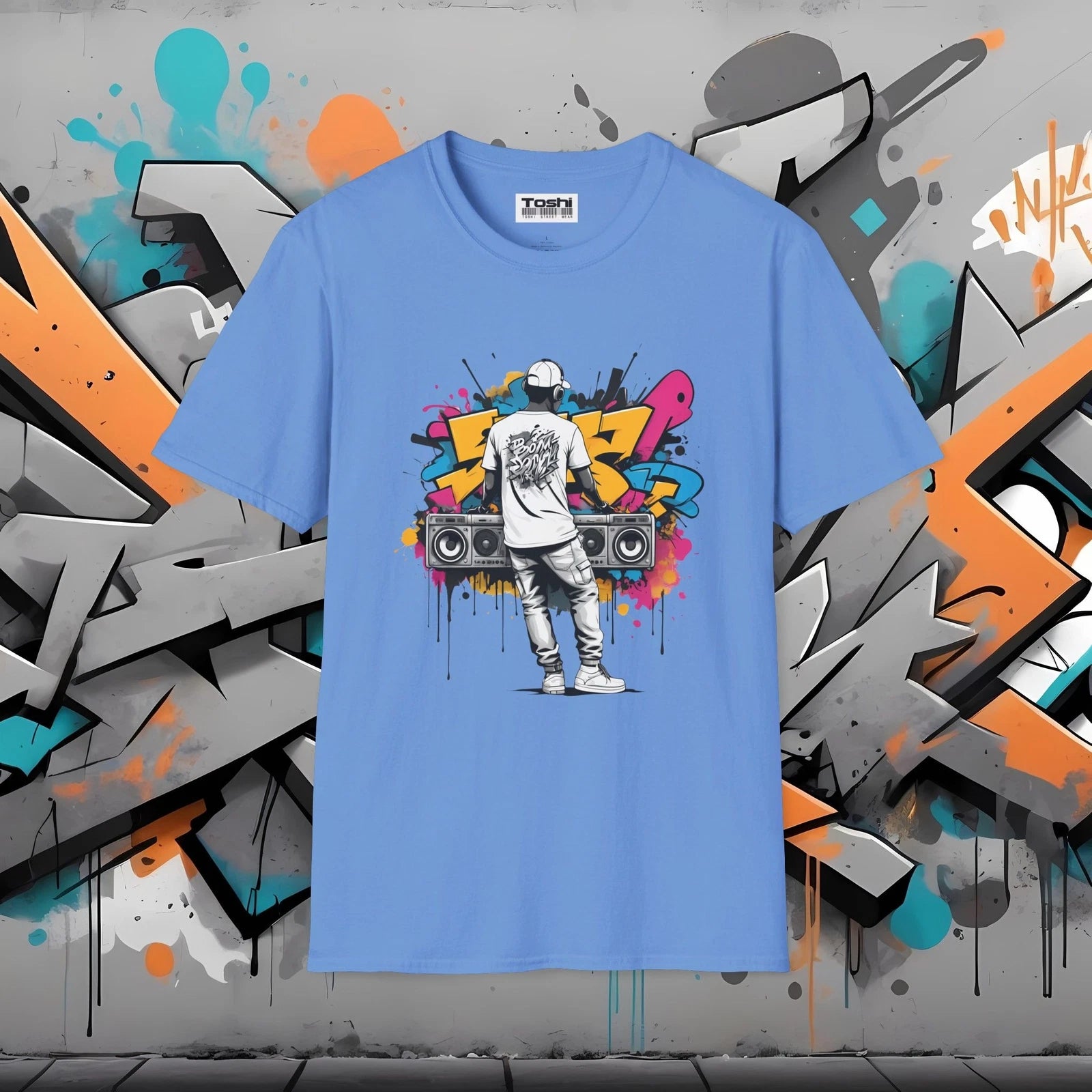 Graffiti DJ T-Shirt - Unisex Street Art Style Urban Music Graphic Tee Turntables