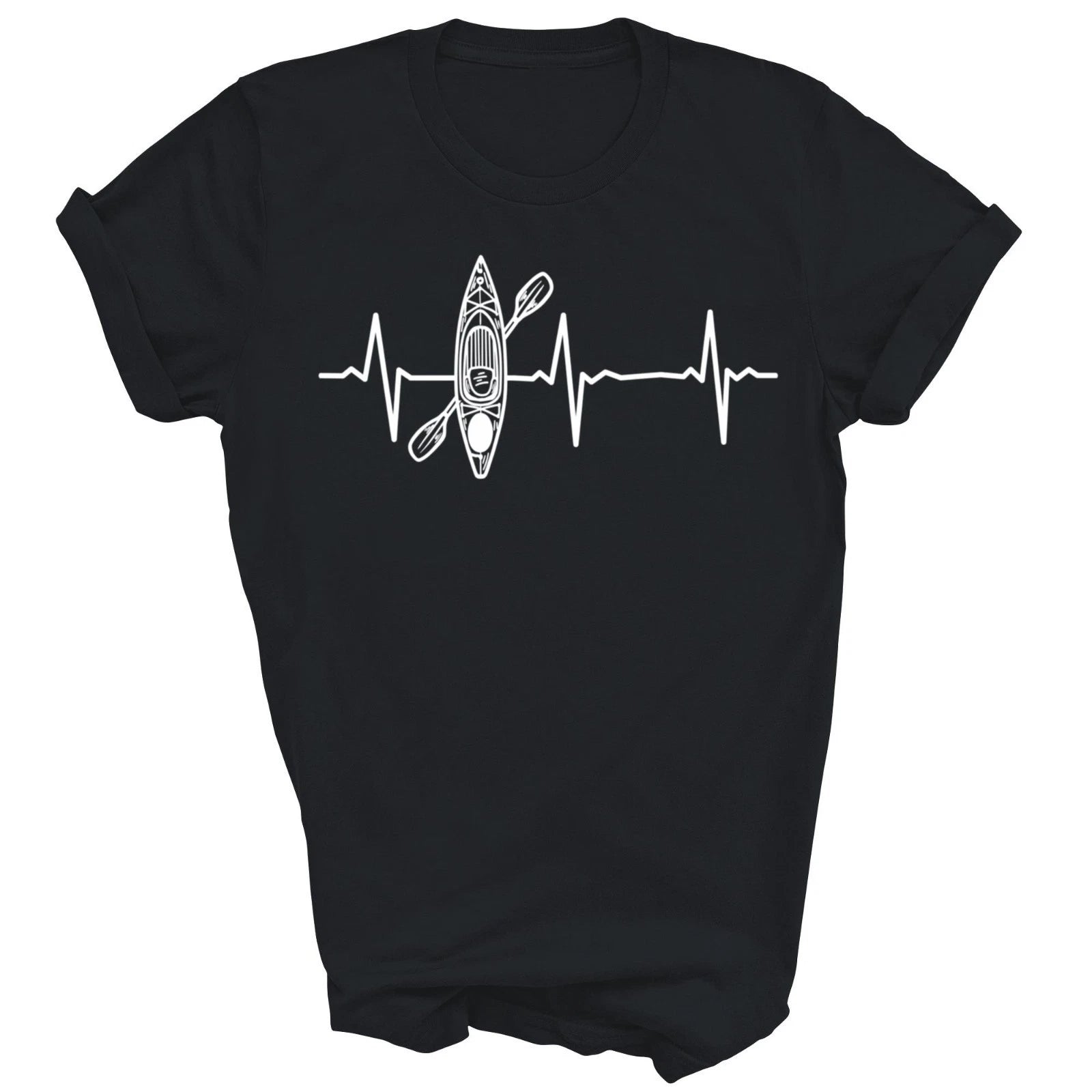 Kayak Heartbeat Lake Water Kayaking Canoeing Unisex Shirt Gift