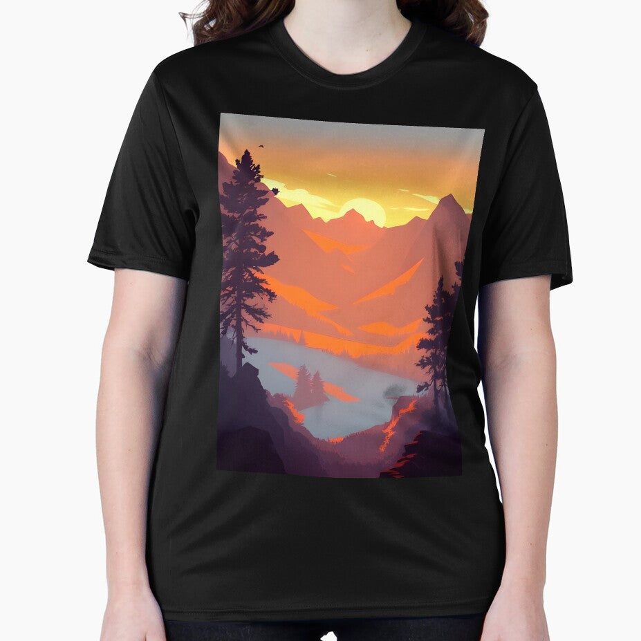 Shop Our High-quality Selection of Minimalist Landscape Mountain View Sunrise Prints by supeart