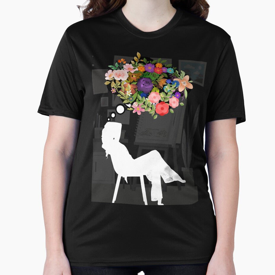 Creative Woman Artist – Floral Imagination Aesthetic Tee by JKWEARSTUDIO