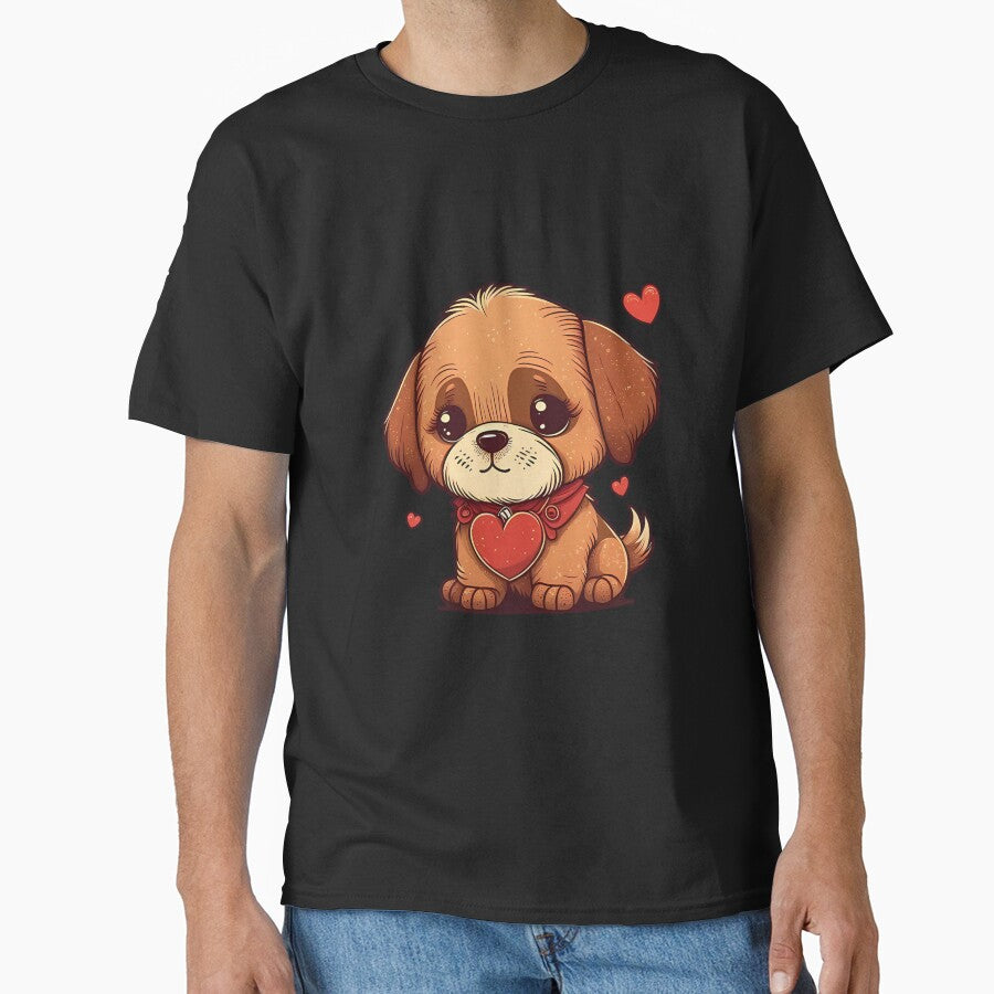 Cute Dog With Hearts for Dog Lovers Valentines Day by Vexel Studio