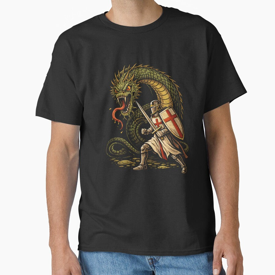Serpent Monster vs Crusader – Dark Fantasy Illustration by Design by Anthony
