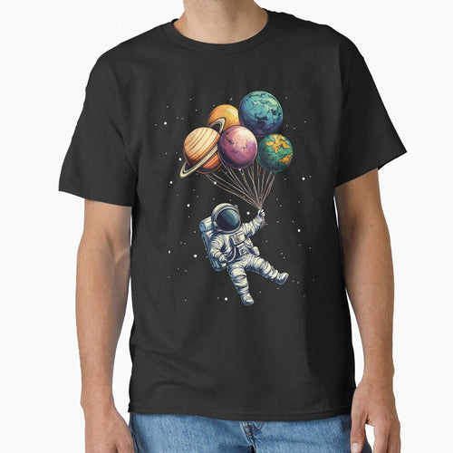 Astronaut Holding Planet Balloons Space by Beezi Graphix
