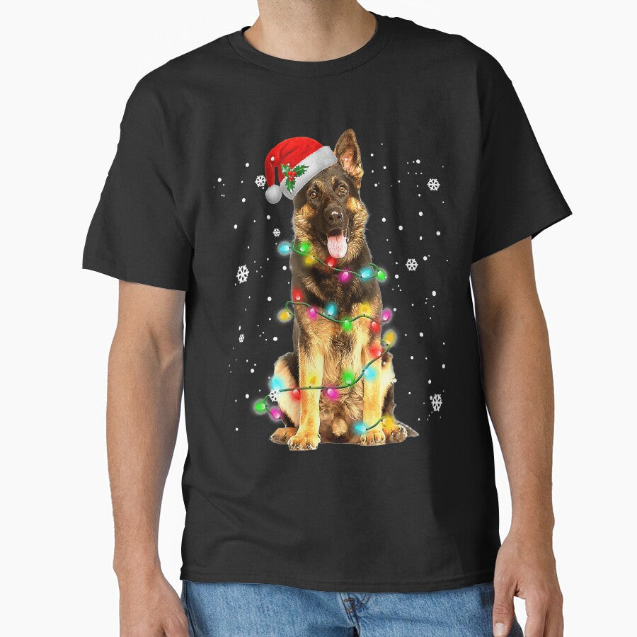 German Shepherd Dog Tree Christmas Sweater Xmas Dogs by JacalynVick