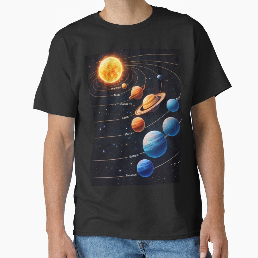 Solar System Minimal Space Art by Bizertart