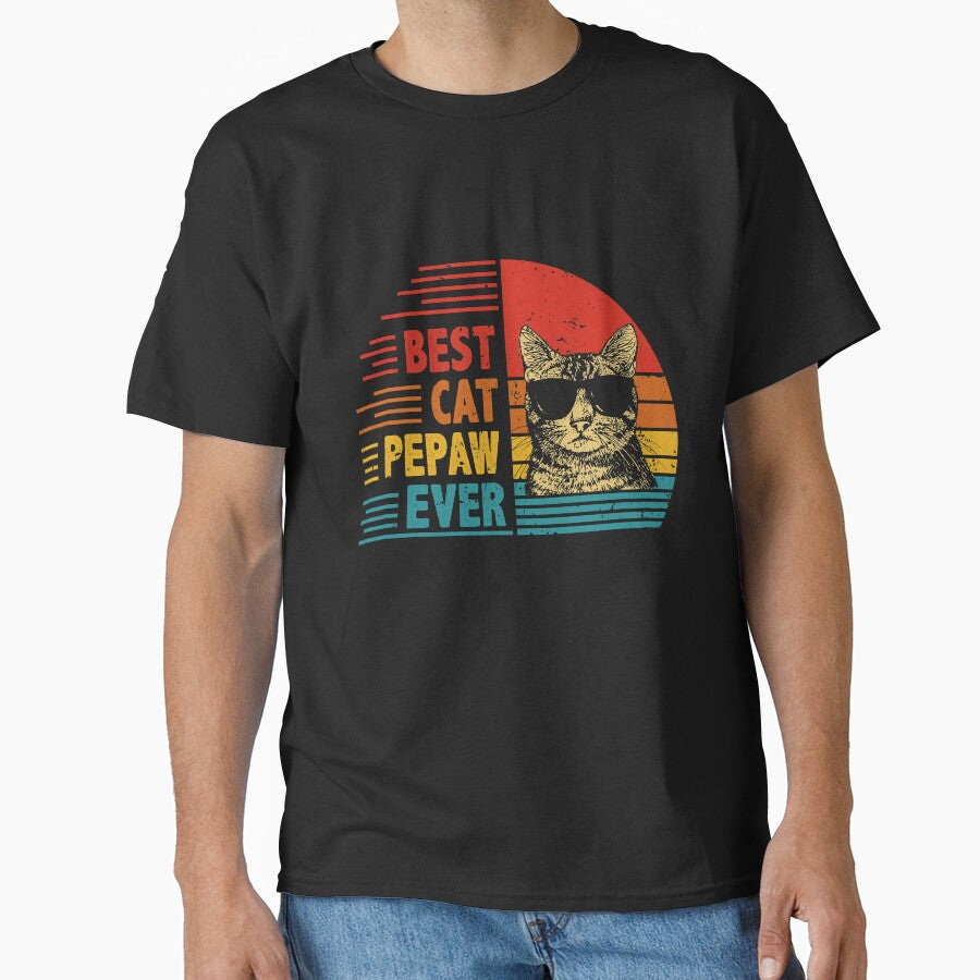 Vintage Retro Best Cat Pepaw Ever Funny Cat Lover Father's Day Gift by EdwinaEmmanoiCo