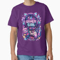 Neon Gamer Girl – Retro Gaming Aesthetic with Cat Ear Headphones by ProDesigns-KM