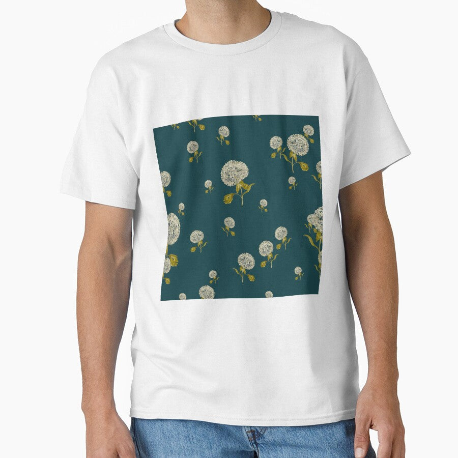 Hydrangea flower cute ornate pattern a watercolor turquoise by Yana Mustafina | Boho Soulful Designs