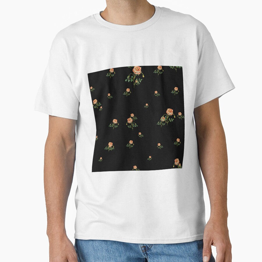 Rose flower ornate cute floral pattern watercolor black by Yana Mustafina | Boho Soulful Designs