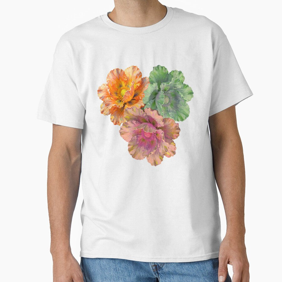 Three Pastel Flower Heads – Boho Floral Illustration by Gadet100