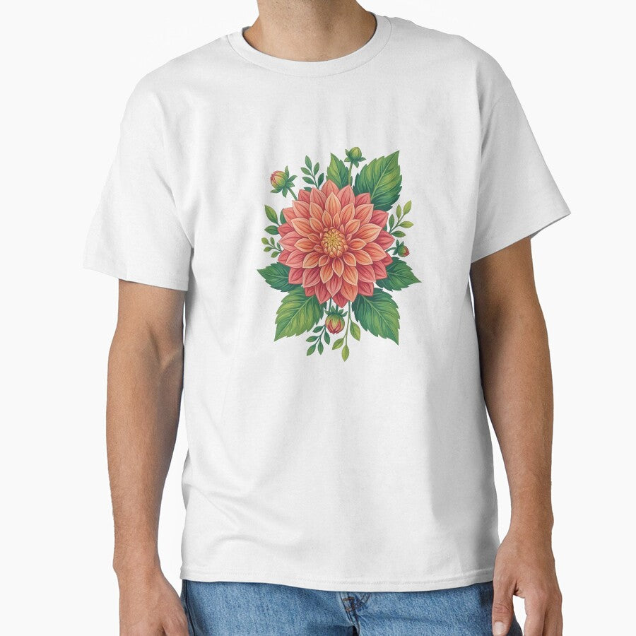 Vibrant Dahlia Flower Sticker – Botanical Floral Illustration by Infinite Art Lab