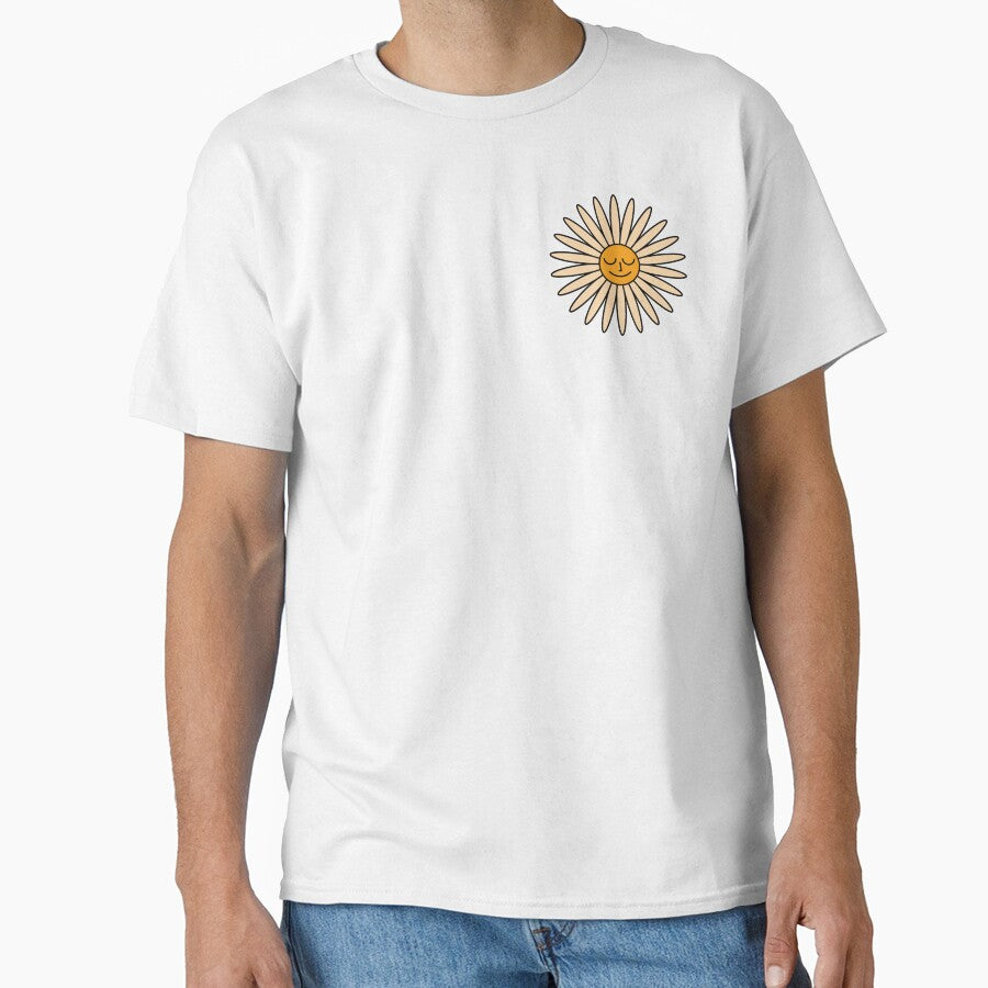 Peaceful Daisy – Retro Minimal Smiling Flower Face by goodsunday28