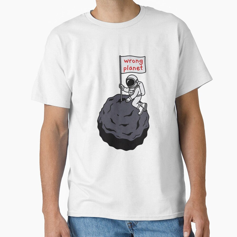 Astronaut Sitting On Rock Holding Wrong Planet Flag by SassyArtistry