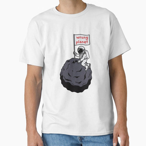 Astronaut Sitting On Rock Holding Wrong Planet Flag by SassyArtistry
