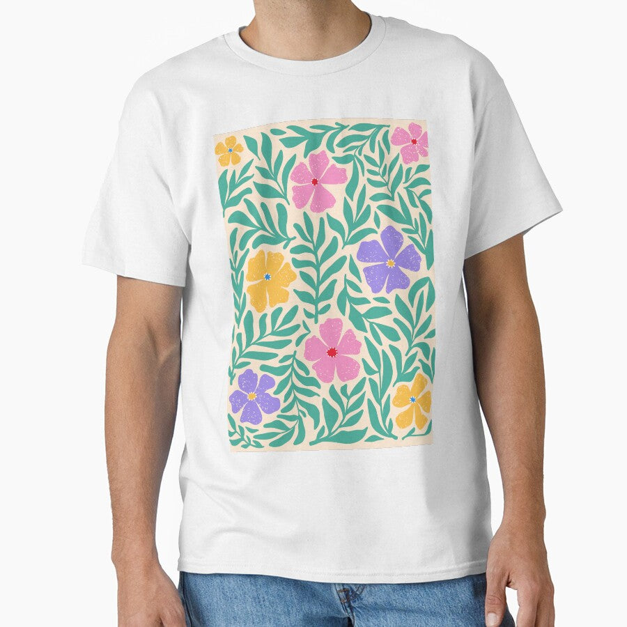 retro floral flower background shirts by anandsiva2703