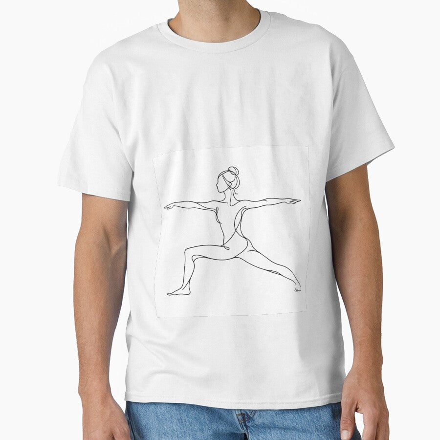 Warrior II Yoga Pose Line Art by BlairWynne