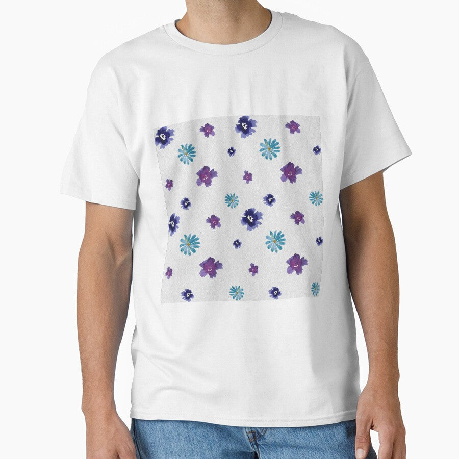 Violet viola flower textured pattern a watercolor by Yana Mustafina | Boho Soulful Designs