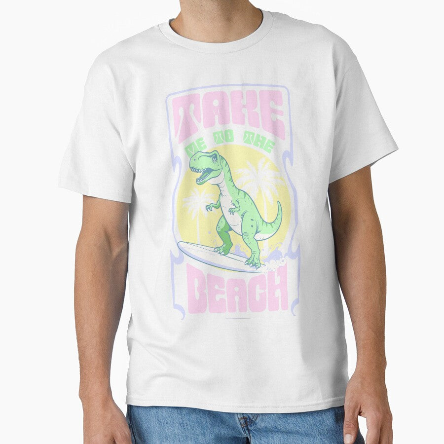 Dinosaur surfing beach by Priya Innovation