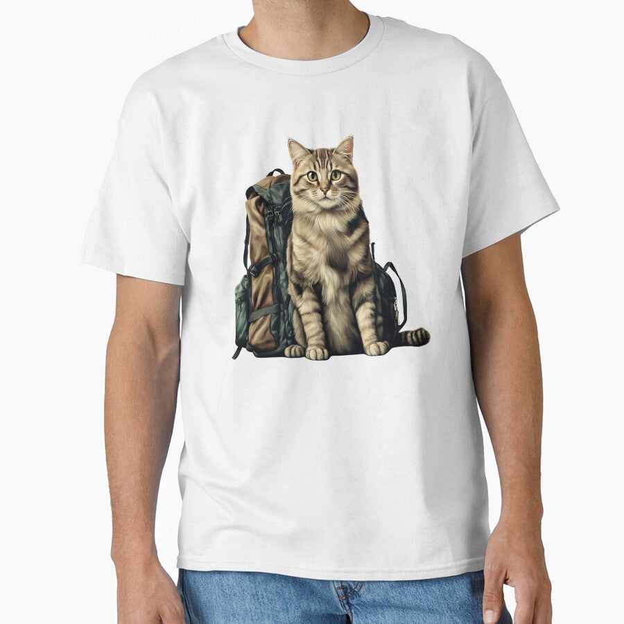 Adventure Cat with Backpack – Hiking Cat Travel Lover Cute Outdoor Design by Viralatando