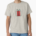 Minimalist Red and Green Gift Box Outline with Ribbon Holiday Design by gk-creations