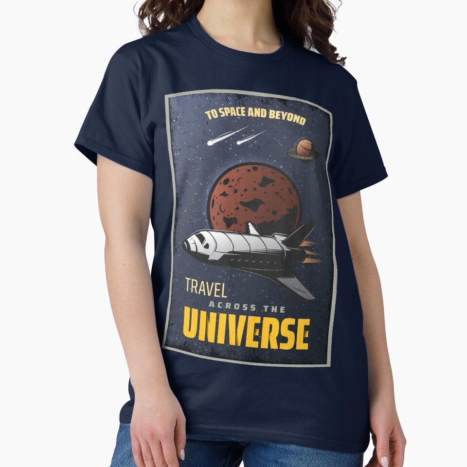 Retro Space Travel Poster - "To Space And Beyond" Travel Across The Universe by Hipatye26