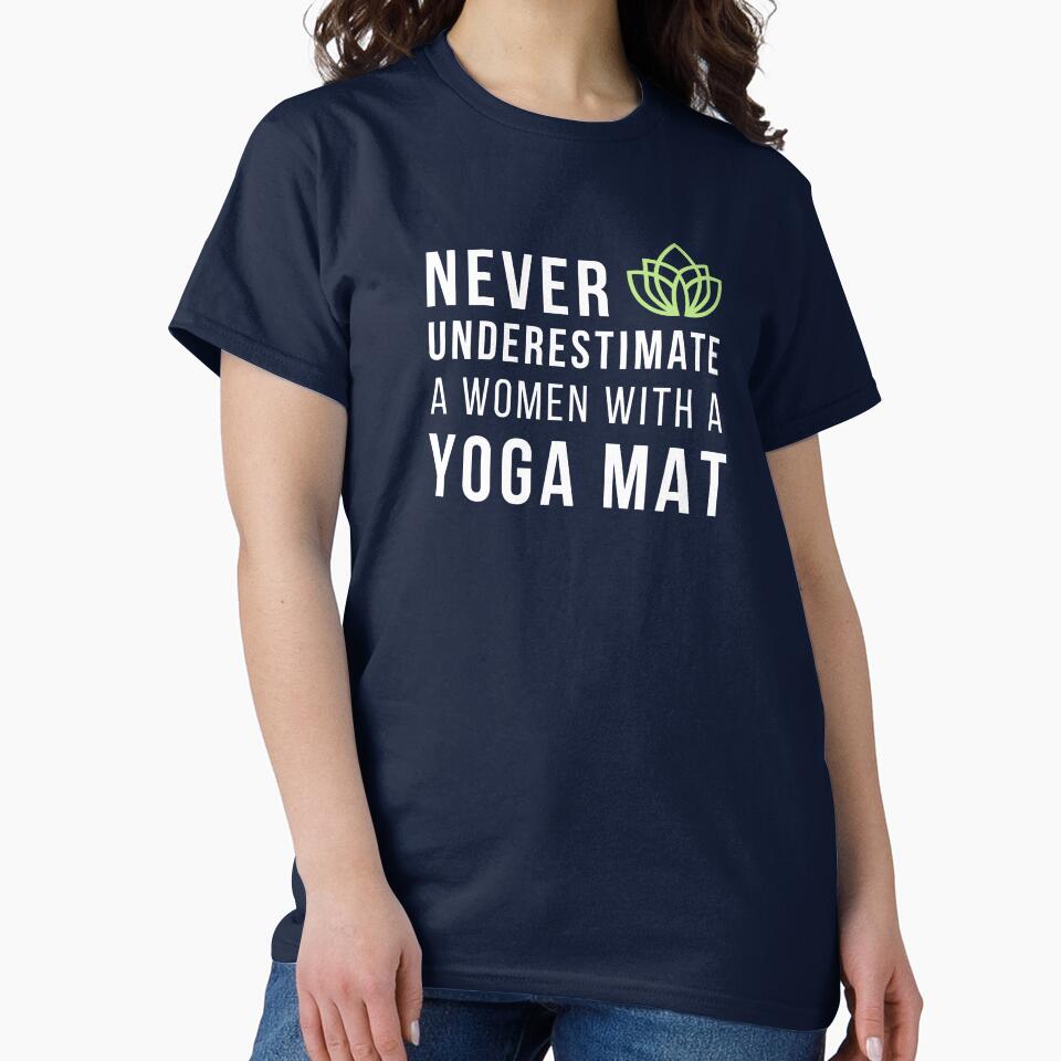 Never underestimate a woman with a yoga mat, Funny Yoga Quote by lagunaklein