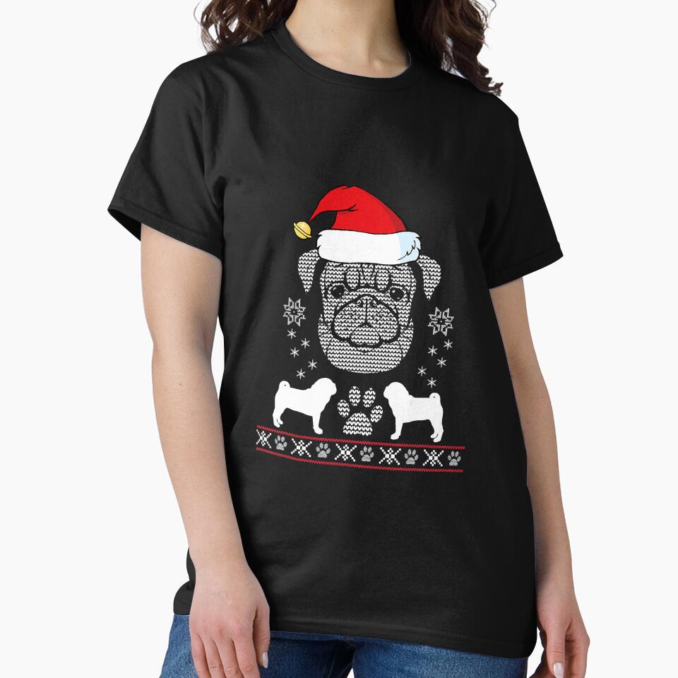Santa Pug Dog Breed Holiday Ugly by frank3826
