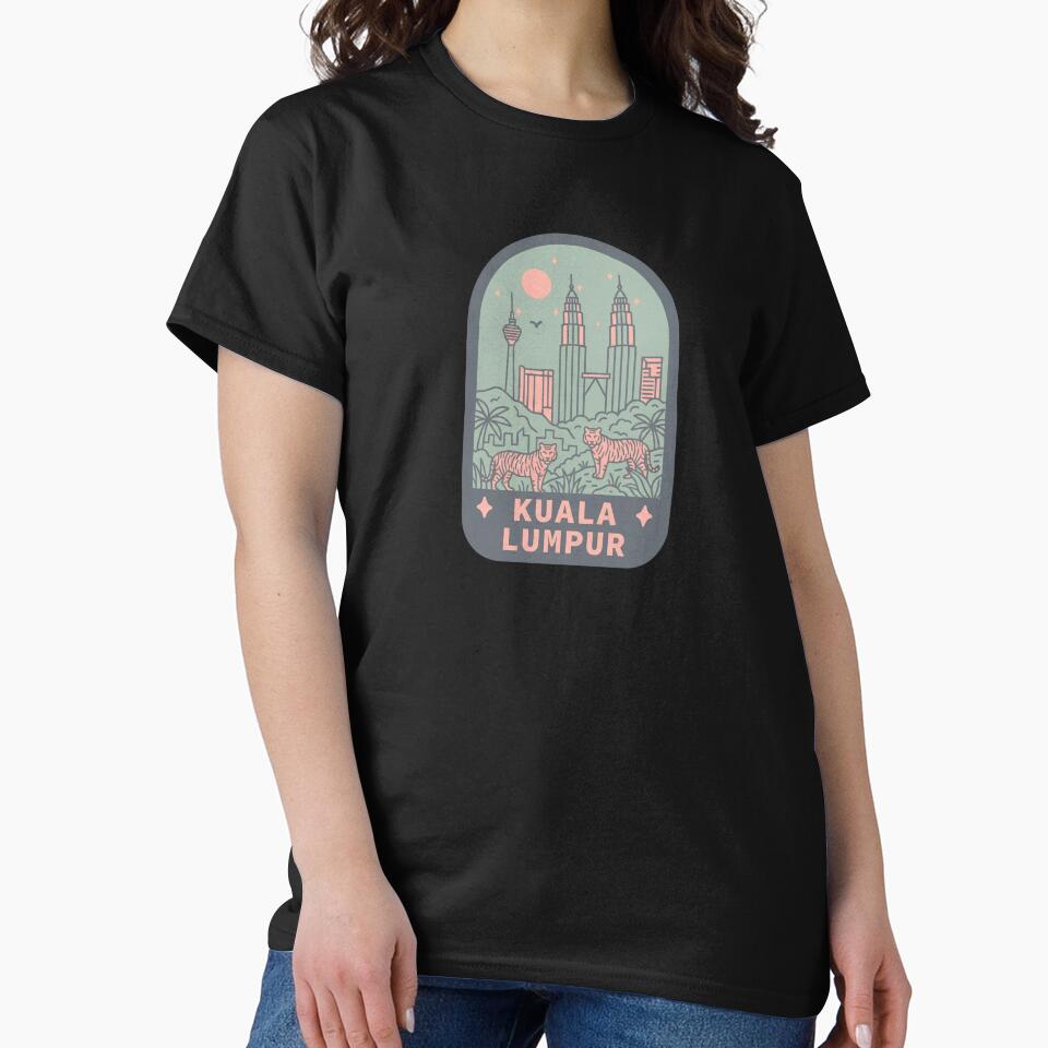 Kuala Lumpur Malaysia Retro Badge, Petronas Twin Towers Cityscape by InvestingRoad
