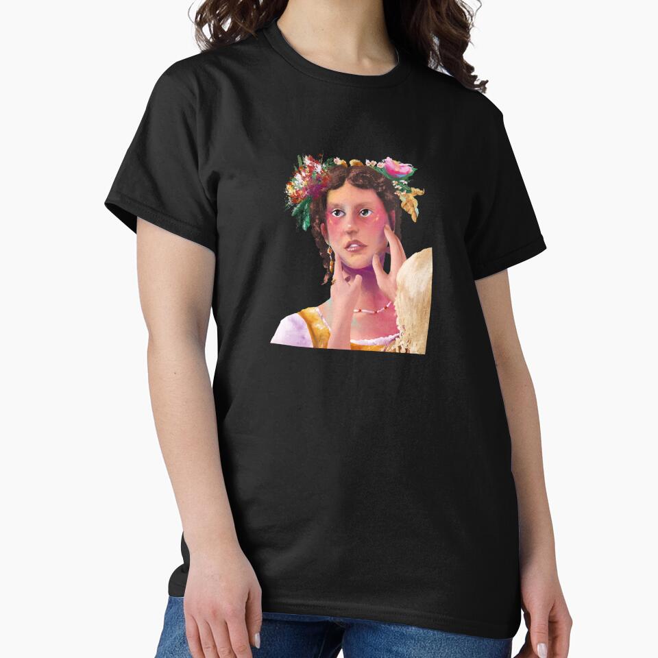Aesthetic Flower Crown Girl Painting by ardhemis