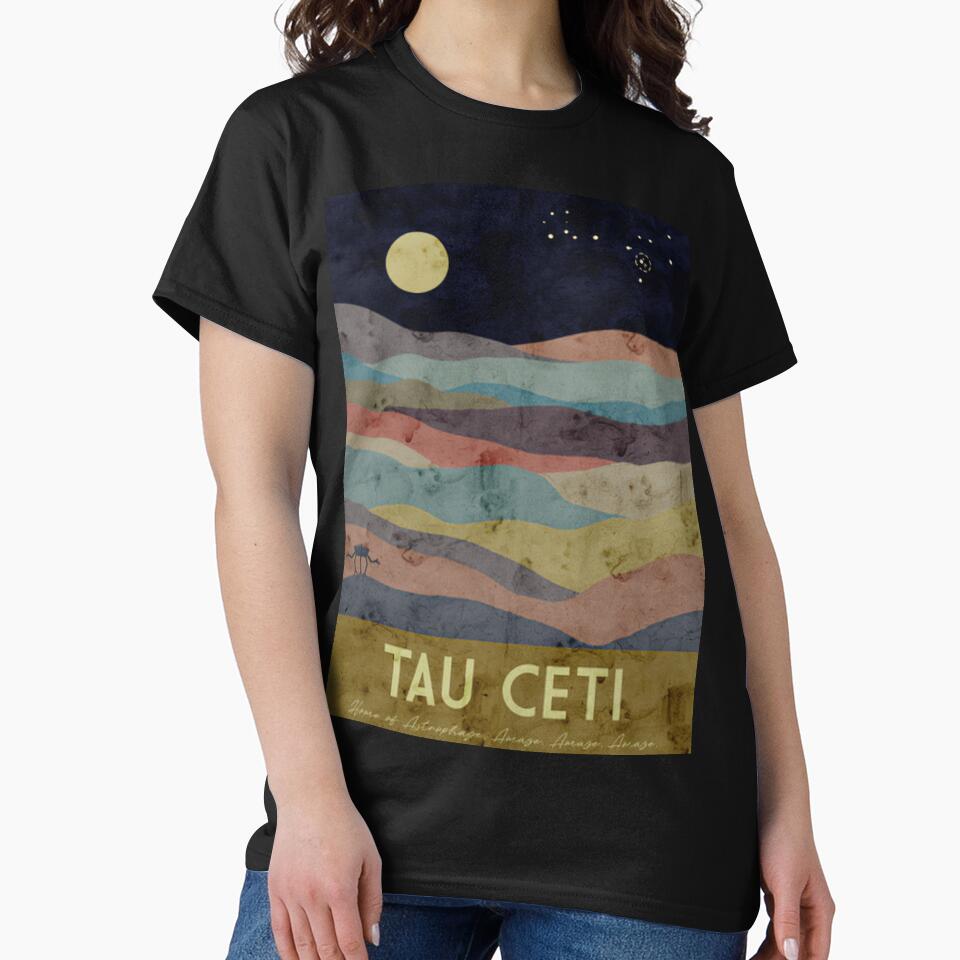 Tau Ceti Retro Planet Landscape Shirt, Project Hail Mary Sci Fi Travel Poster Tee by LBERRA