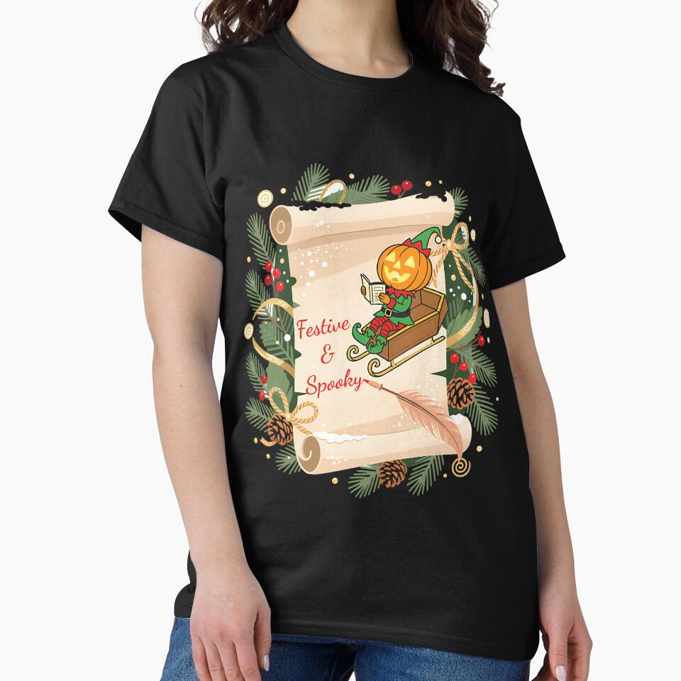 Festive Spooky Christmas Scroll Vintage Goth Holiday by pxxfsewmfd48