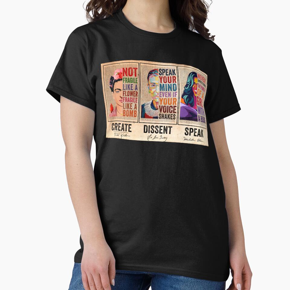 Create Frida Kahlo Dissent Ruth Bader Ginsburg Speak Michelle Obama Feminists by Jackchapman97