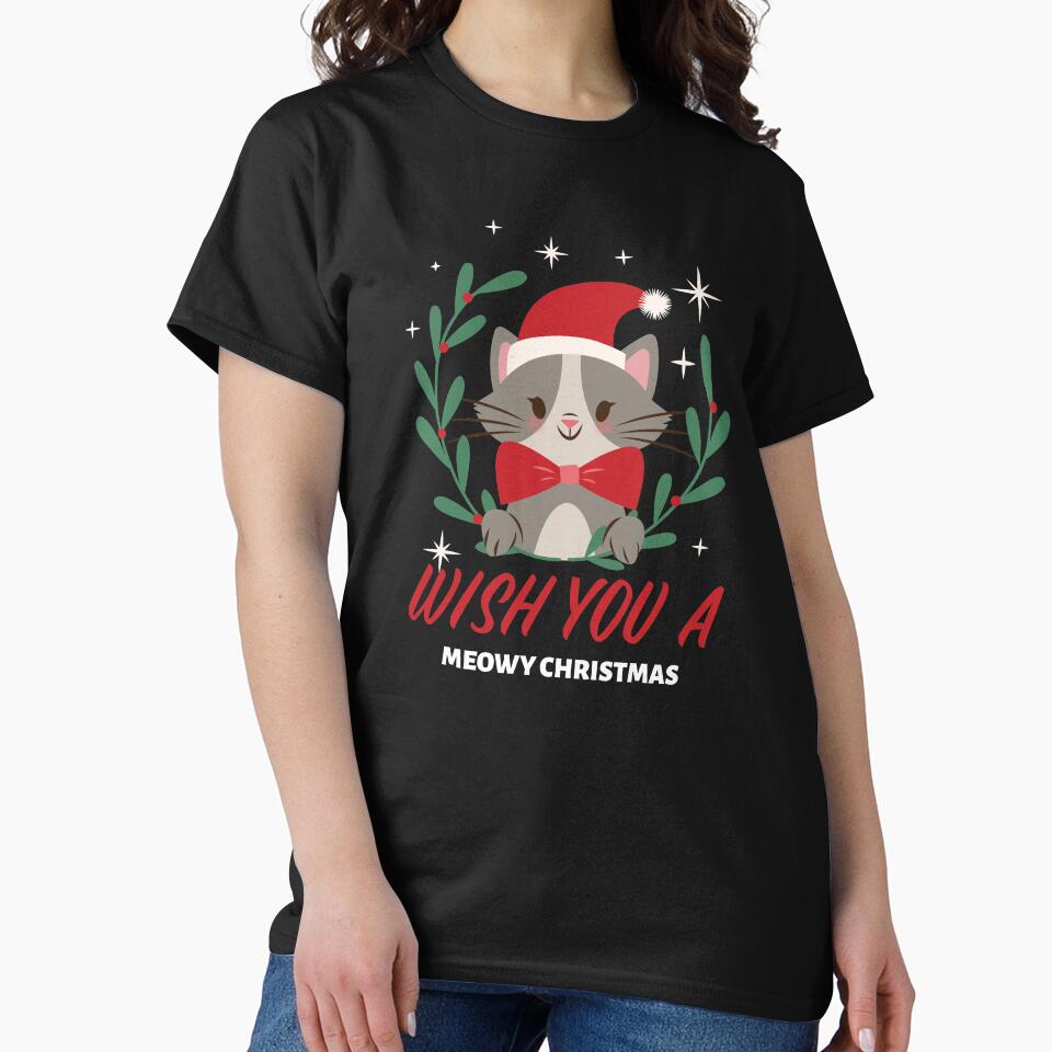 Wish u a Meowy Christmas Cat lover Christmas, Cat Christmas by Happy-PrintZ