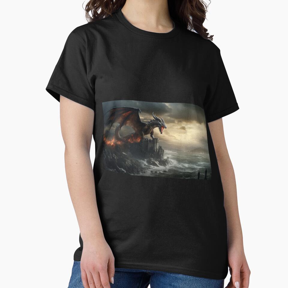 Dark Fantasy Landscape - Fire Dragon Roaring by Fantasy Masterpiece